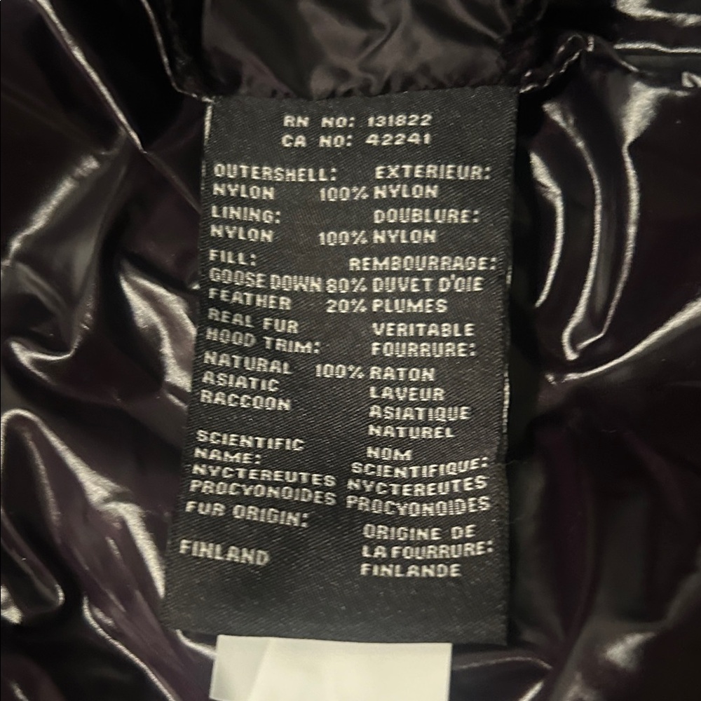 NEW. York SAM New York Shiny Black Puffer with real fure hood jacket - Picture 10 of 11
